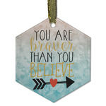 Inspirational Quotes Flat Glass Ornament - Hexagon