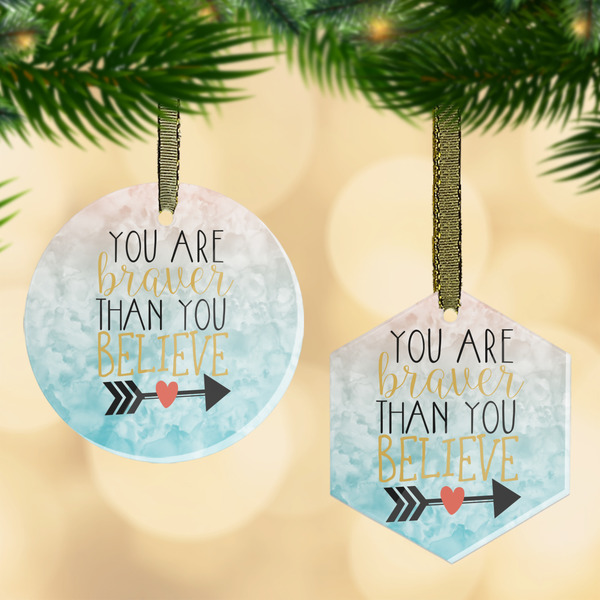 Custom Inspirational Quotes Flat Glass Ornament