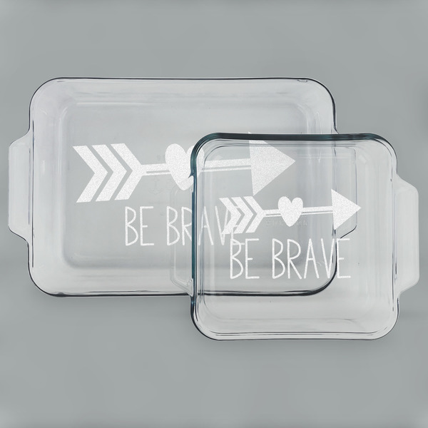 Custom Inspirational Quotes Set of Glass Baking & Cake Dish - 13in x 9in & 8in x 8in