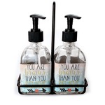 Inspirational Quotes Glass Soap & Lotion Bottle Set