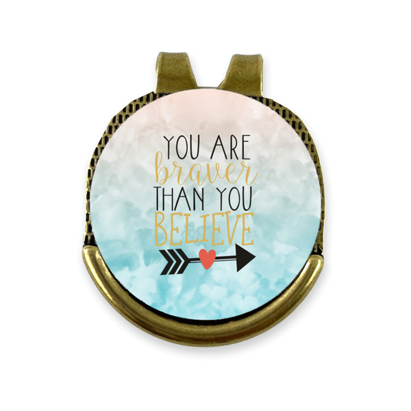 Custom Inspirational Quotes Golf Ball Marker - Hat Clip - Gold