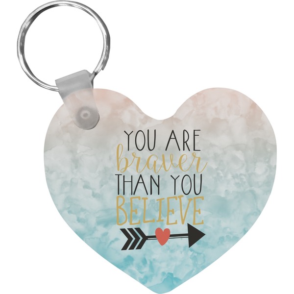 Custom Inspirational Quotes Heart Plastic Keychain