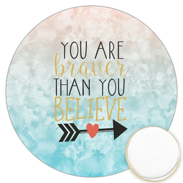 Custom Inspirational Quotes Printed Cookie Topper - 3.25"