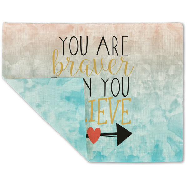 Custom Inspirational Quotes Double-Sided Linen Placemat - Single