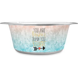 Inspirational Quotes Stainless Steel Dog Bowl - Large