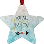 Inspirational Quotes Metal Star Ornament - Double Sided