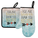 Inspirational Quotes Left Oven Mitt & Pot Holder Set