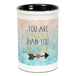 Inspirational Quotes Ceramic Pencil Holders - Black