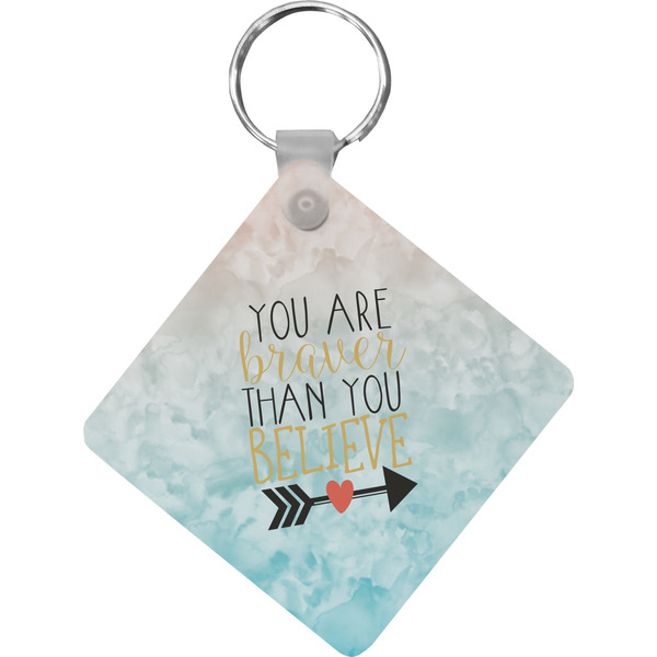 Custom Inspirational Quotes Diamond Plastic Keychain