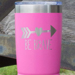 Inspirational Quotes 20 oz Stainless Steel Tumbler - Pink - Double Sided