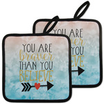 Inspirational Quotes Pot Holders - Set of 2