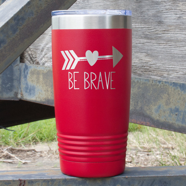 Custom Inspirational Quotes 20 oz Stainless Steel Tumbler - Red - Double Sided