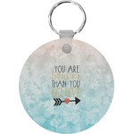 Inspirational Quotes Round Plastic Keychain