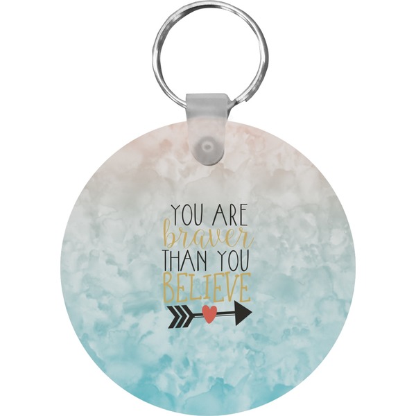 Custom Inspirational Quotes Round Plastic Keychain