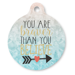 Inspirational Quotes Round Pet ID Tag - Large