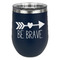 Inspirational Quotes Stainless Wine Tumblers - Navy - Double Sided - Front