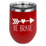 Inspirational Quotes Stemless Stainless Steel Wine Tumbler - Red - Single Sided