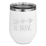 Inspirational Quotes Stemless Stainless Steel Wine Tumbler - White - Double Sided