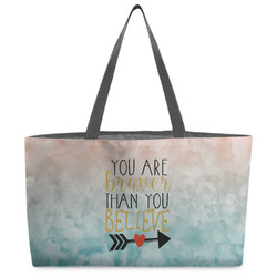 Inspirational Quotes Beach Totes Bag - w/ Black Handles