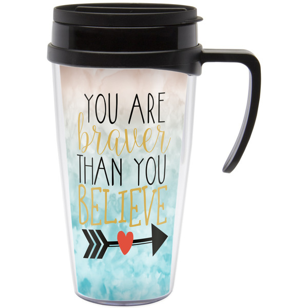 Custom Inspirational Quotes Acrylic Travel Mug with Handle