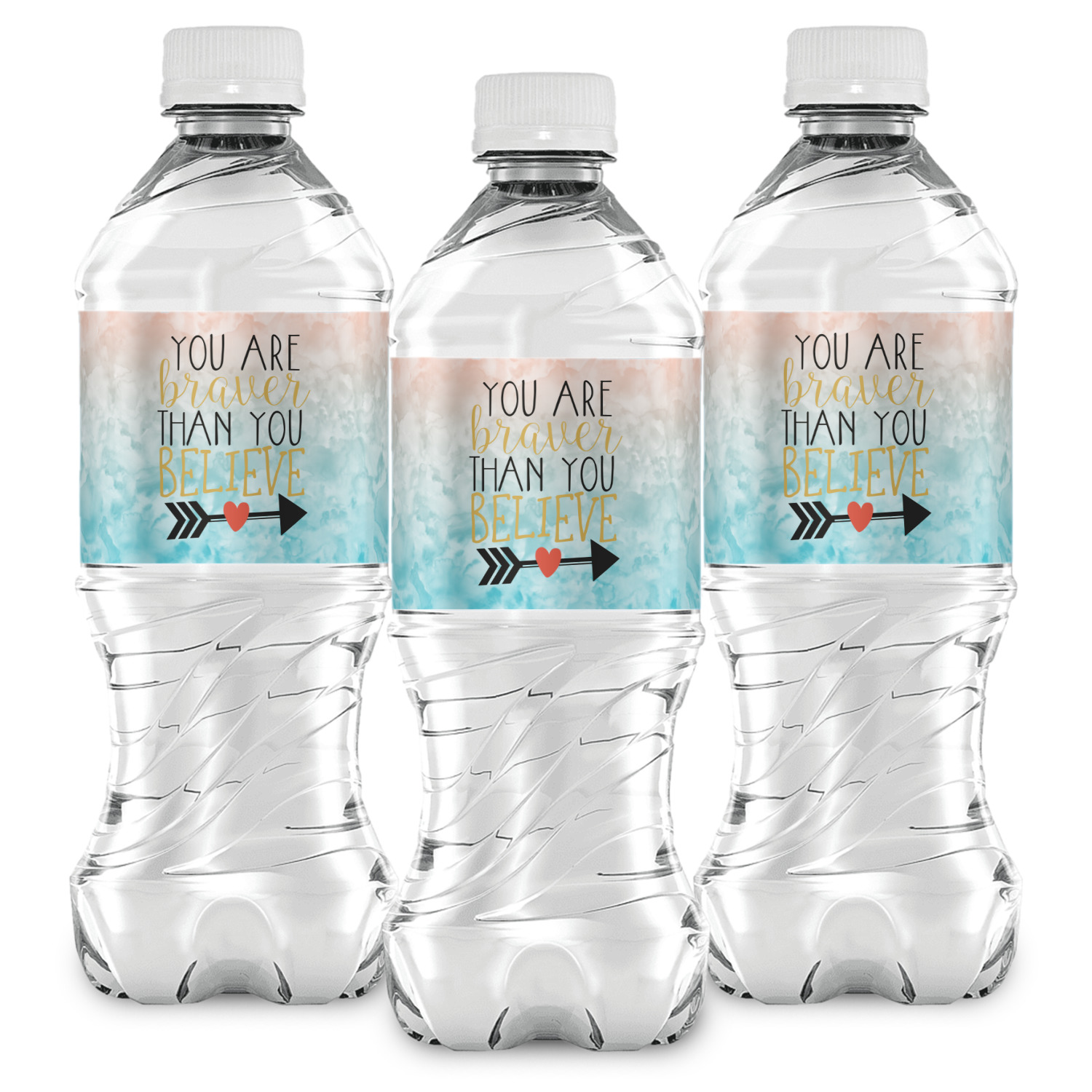 Custom Inspirational Quotes Water Bottle Labels - Custom Sized