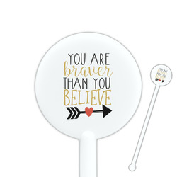 Inspirational Quotes 5.5" Round Plastic Stir Sticks - White - Single Sided