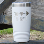 Inspirational Quotes 20 oz Stainless Steel Tumbler - White - Double Sided