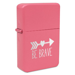 Inspirational Quotes Windproof Lighter - Pink - Double Sided & Lid Engraved