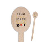 Inspirational Quotes Oval Wooden Food Picks - Double Sided
