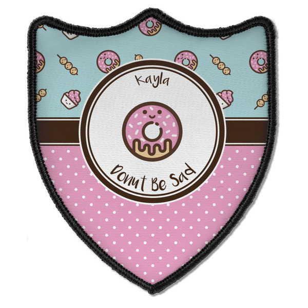 Custom Donuts Iron On Shield Patch B w/ Name or Text