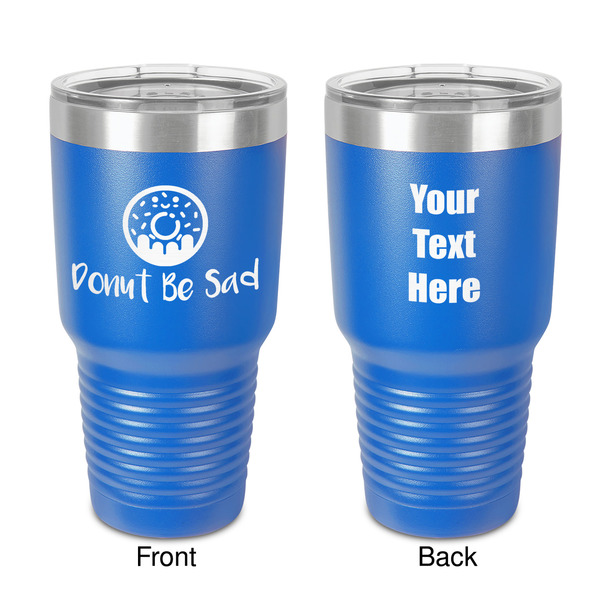 Custom Donuts 30 oz Stainless Steel Tumbler - Royal Blue - Double-Sided (Personalized)