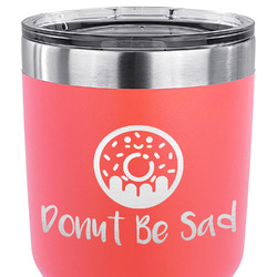 Donuts 30 oz Stainless Steel Tumbler - Coral - Single Sided (Personalized)