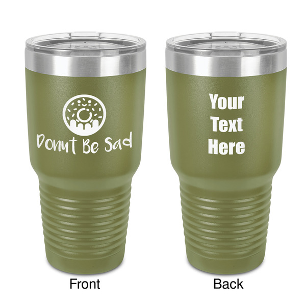 Custom Donuts 30 oz Stainless Steel Tumbler - Olive - Double-Sided (Personalized)