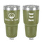 Donuts 30 oz Stainless Steel Ringneck Tumbler - Olive - Double Sided - Front & Back