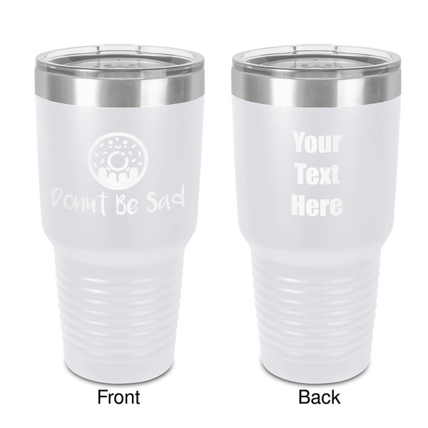 Custom Donuts 30 oz Stainless Steel Tumbler - White - Double-Sided (Personalized)