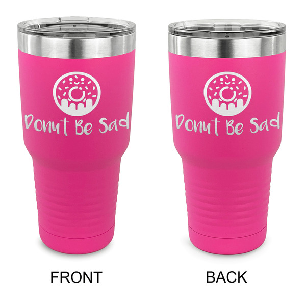 Custom Donuts 30 oz Stainless Steel Tumbler - Pink - Double Sided (Personalized)