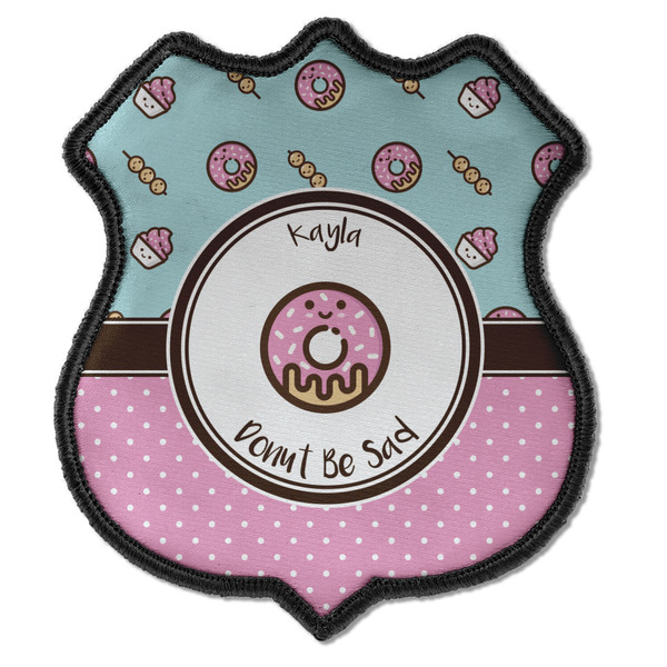 Custom Donuts Iron On Shield Patch C w/ Name or Text