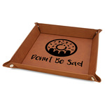 Donuts Faux Leather Dice Tray - 9" x 9" - Rawhide (Personalized)