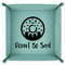 Donuts 9" x 9" Teal Leatherette Snap Up Tray - FOLDED