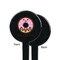 Donuts Black Plastic 7" Stir Stick - Single Sided - Round - Front & Back