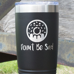 Donuts 20 oz Stainless Steel Tumbler - Black - Double Sided (Personalized)