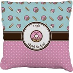 Donuts Faux-Linen Throw Pillow 16" (Personalized)