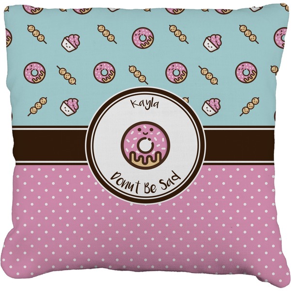 Custom Donuts Faux-Linen Throw Pillow 18" (Personalized)