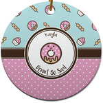 Donuts Round Ceramic Ornament w/ Name or Text