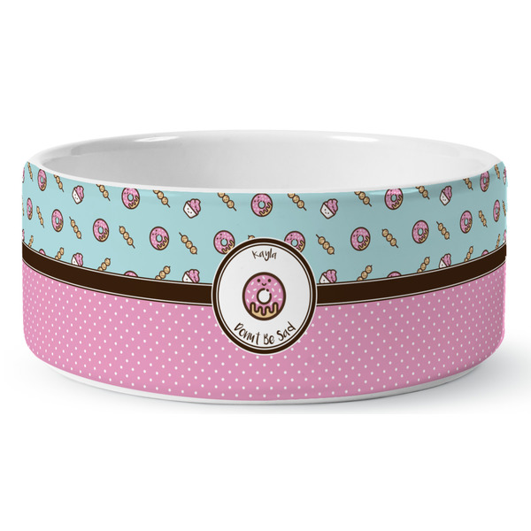 Custom Donuts Ceramic Dog Bowl - Large (Personalized)