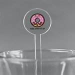 Donuts 7" Round Plastic Stir Sticks - Clear (Personalized)