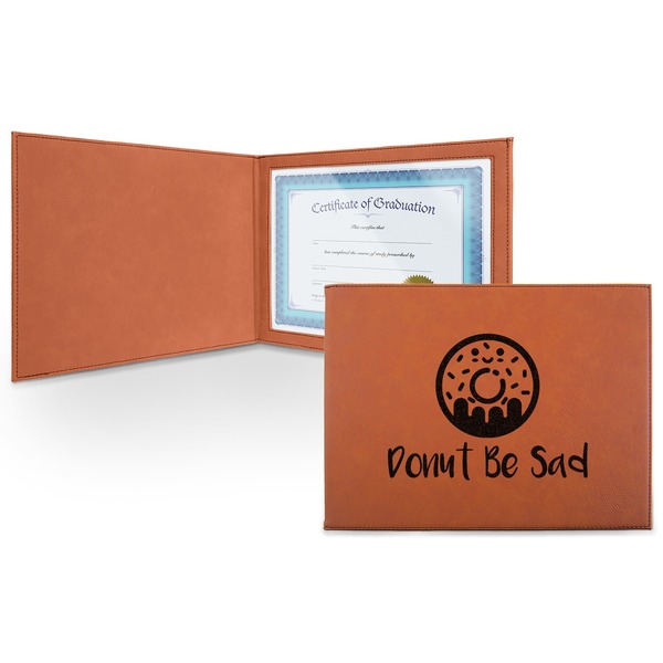 Custom Donuts Leatherette Certificate Holder - Front (Personalized)