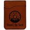 Donuts Cognac Leatherette Phone Wallet close up