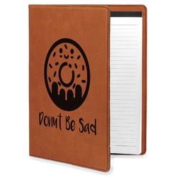 Donuts Leatherette Portfolio with Notepad - Large - Double Sided (Personalized)