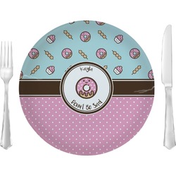 Donuts Glass Lunch / Dinner Plate 10" (Personalized)